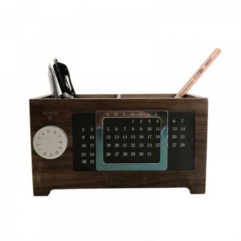 Wooden Stationery Storage Box with Calendar
