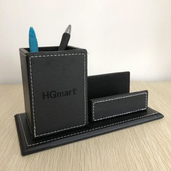 PU Leather Pen Holder with 2 Compartements