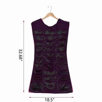 Hanging Jewelry Organizer Holder - Dress-Shaped Earring Display Non-Woven Jewelry Storage Bag for Holding Jewelry