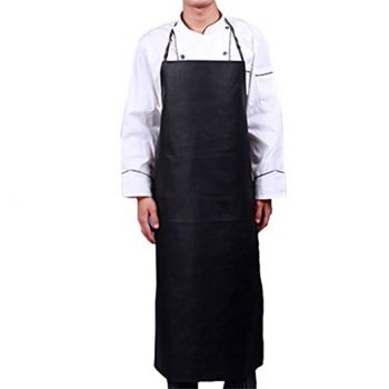 Agfabric Novo Waterproof Leather Halter Apron - Durable Long Chef Kitchen Aprons,47" x 25" ,Black