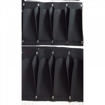 4 Pockets Vertical Grow Bags Garden Hanging Wall Planters Indoor/Outdoor Black
