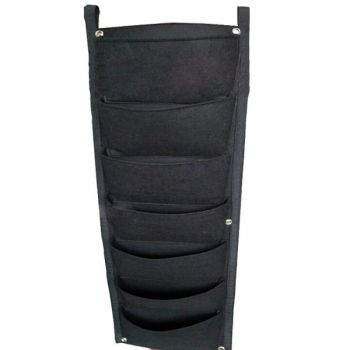 7 Pockets Vertical Grow Bags Garden Hanging Wall Planters Indoor/Outdoor Black