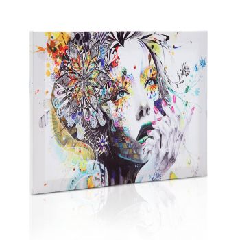 Woman Face on Canvas Artistic Woman Face Painting Print, House Decor
