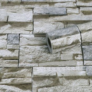 Home Cal Stone Peel and Stick Wallpaper1.97x16.4ft - Gray